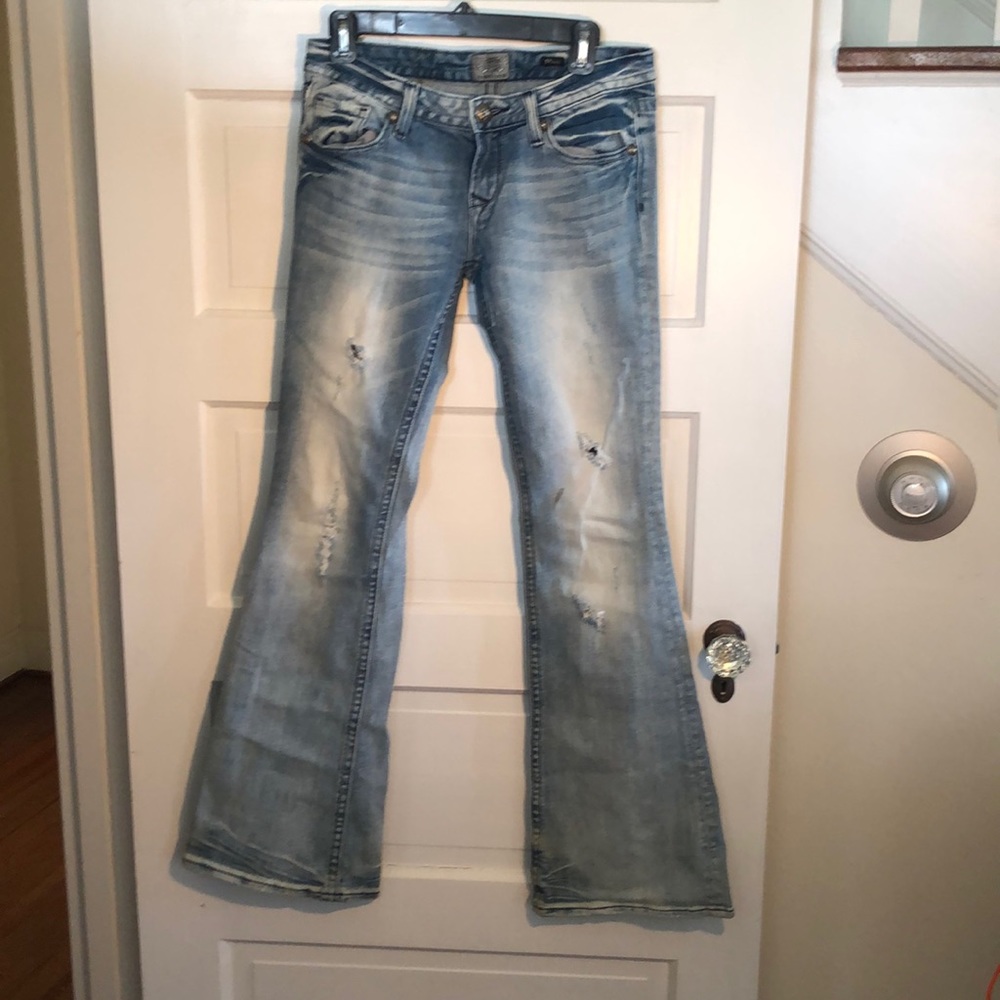❌SOLD❌ Express Rerock Distressed Flare Jeans
